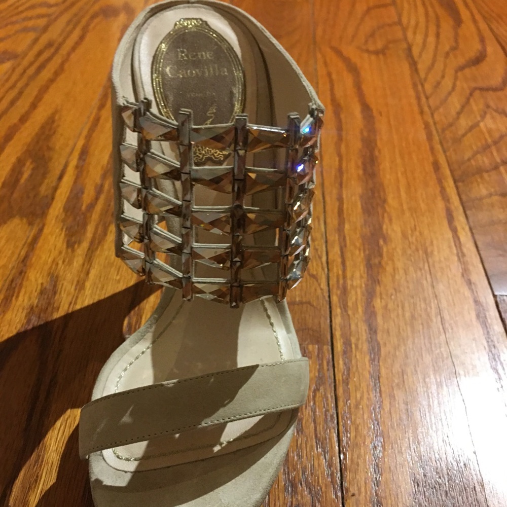 Rene Caovilla crystal platform slide